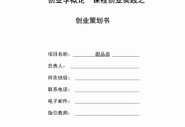 创业项目计划书模板免费(创业项目计划书范文案例免费)