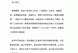 人物小传300字初二(人物小传600字八年级)