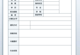 简历模板免费使用空白(免费的个人简历模板 空白)
