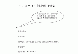 互联网创业项目计划书的名称(互联网加创业项目计划书模板封面)