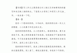描写人物作文小学三年级(描写人物的作文怎么写三年级)
