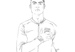 c罗素描画教学(c罗超级简单素描画)