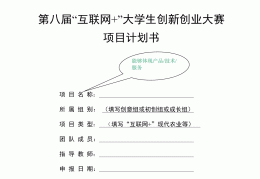 大学生项目计划书格式图片(大学生项目计划书封面word)