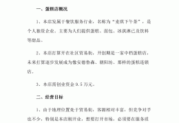 10万元创业计划书(10万元启动资金的创业计划书)