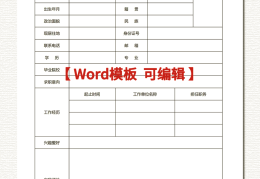 简历模板免费word文档可编辑的简单介绍