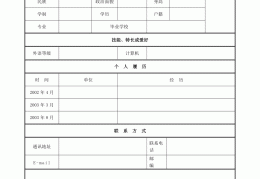 经典表格简历模板(经典表格简历模板图片)
