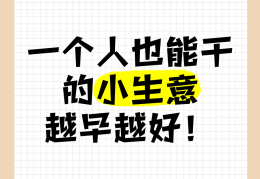 一个人做小生意成本低收入快做什么好(一个人做小生意成本低收入快做什么好呢)