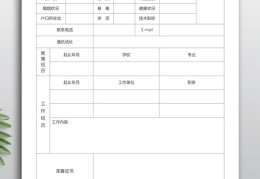 求职简历word文档免费空白模板的简单介绍