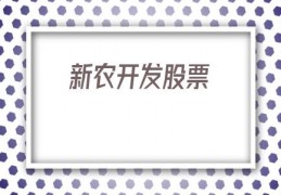 新农开发股票(新农开发股票价格)