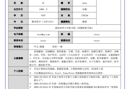 医学生个人求职简历模板(医学生求职简历模板word)