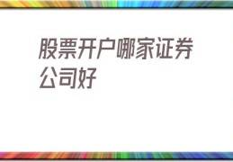 股票开户哪家证券公司好(手机股票开户哪家证券公司好)