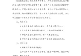 创新创业餐饮项目计划书(创新创业项目计划书大学生餐饮业)