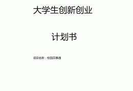 互联网+创新创业项目计划(互联网+创新创业项目计划书获奖作品)