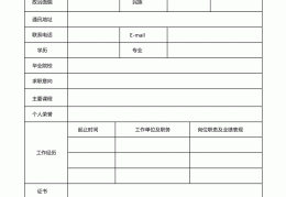 简历模板电子版本(简历电子版模板表格)