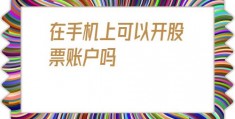 在手机上可以开股票账户吗(手机买股票怎么开户)